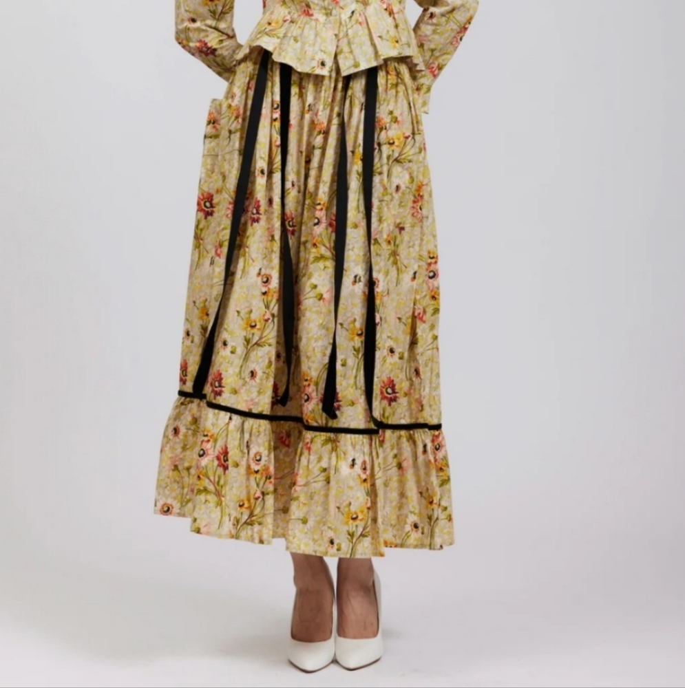 Batsheva x Laura Ashley Kipp Skirt in Witton floral print skirt 16 XL